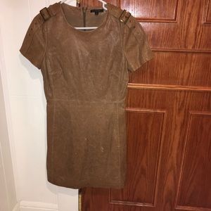 Leather Brown Rachel Zoe Mini Dress